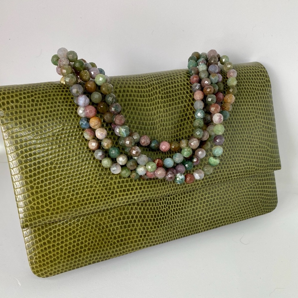 Darby Scott Exotic Green Lizard Gem Handbag